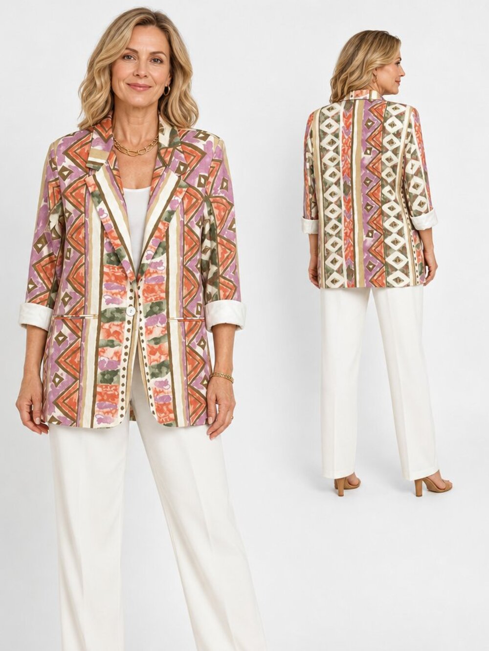 VTG 80s Toni Garment CC Magic Blazer Petite Geo Abstract Art to Wear Statement